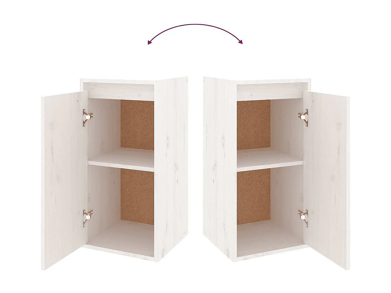 Meubles TV 6 pcs Blanc Bois massif de pin