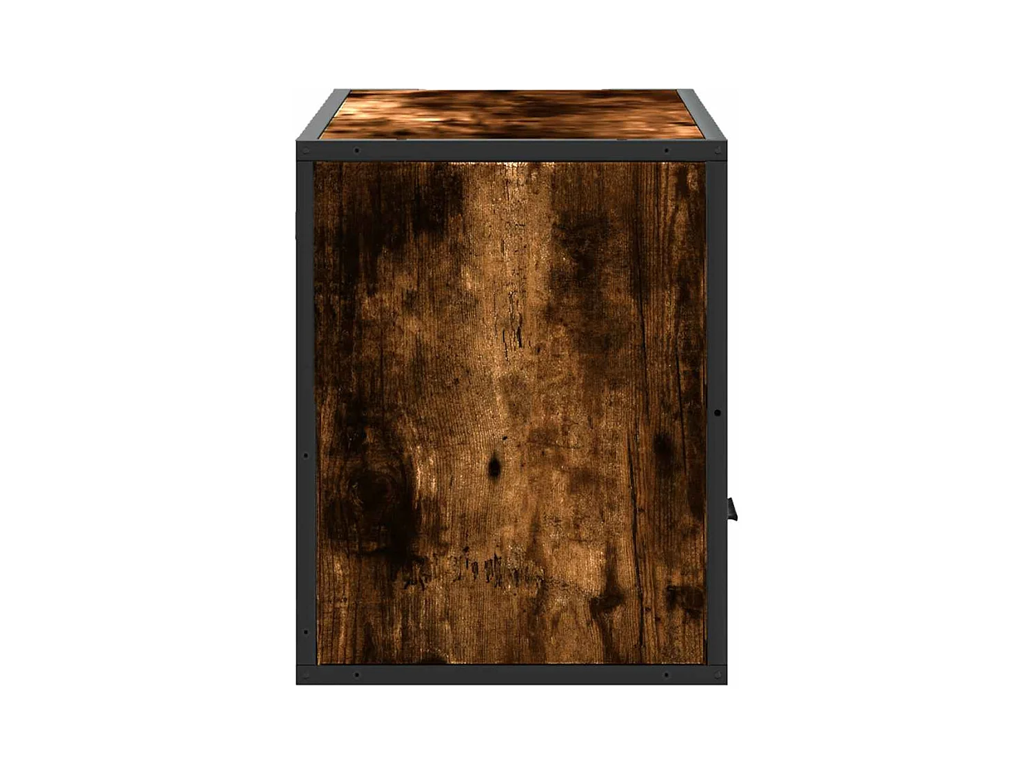 TV-meubel van gerookt eikenhout 80x31x39,5 cm, bewerkt hout en metaal