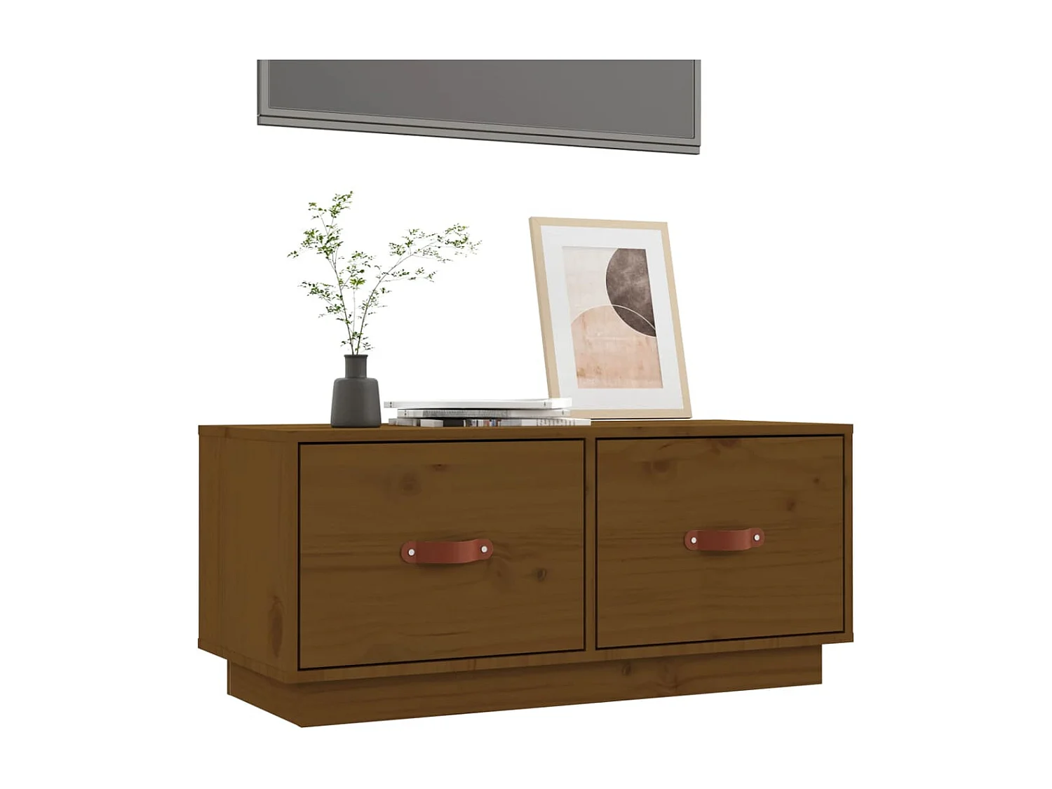 Mueble de TV Marrón Miel 80x34x35 cm Madera Maciza de Pino