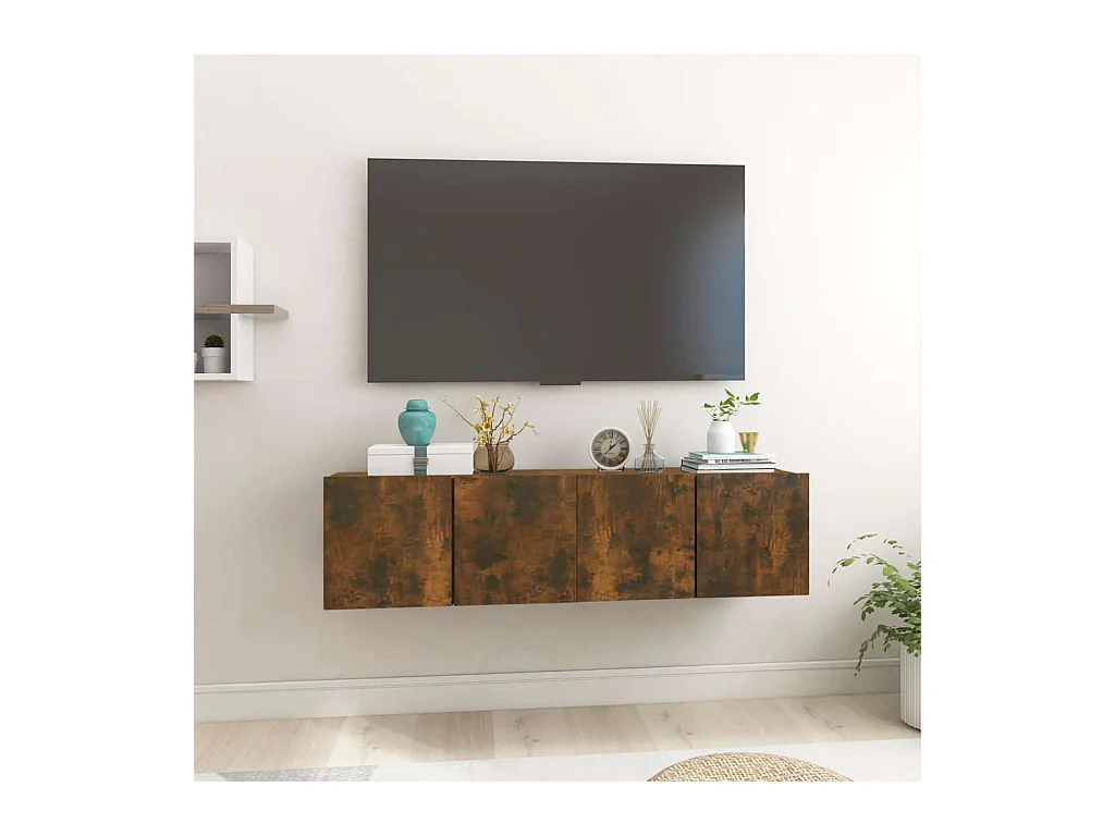 Meuble TV 2 pcs Marron 60 x 30 x 30 cm Bois d'ingénierie