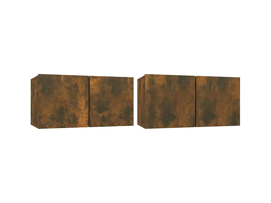 Meuble TV 2 pcs Marron 60 x 30 x 30 cm Bois d'ingénierie