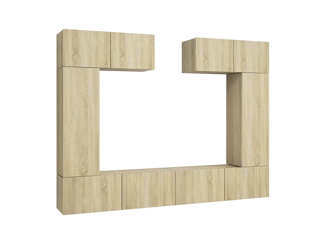 Set di mobili TV da 6 pezzi in legno ingegnerizzato Sonoma Oak