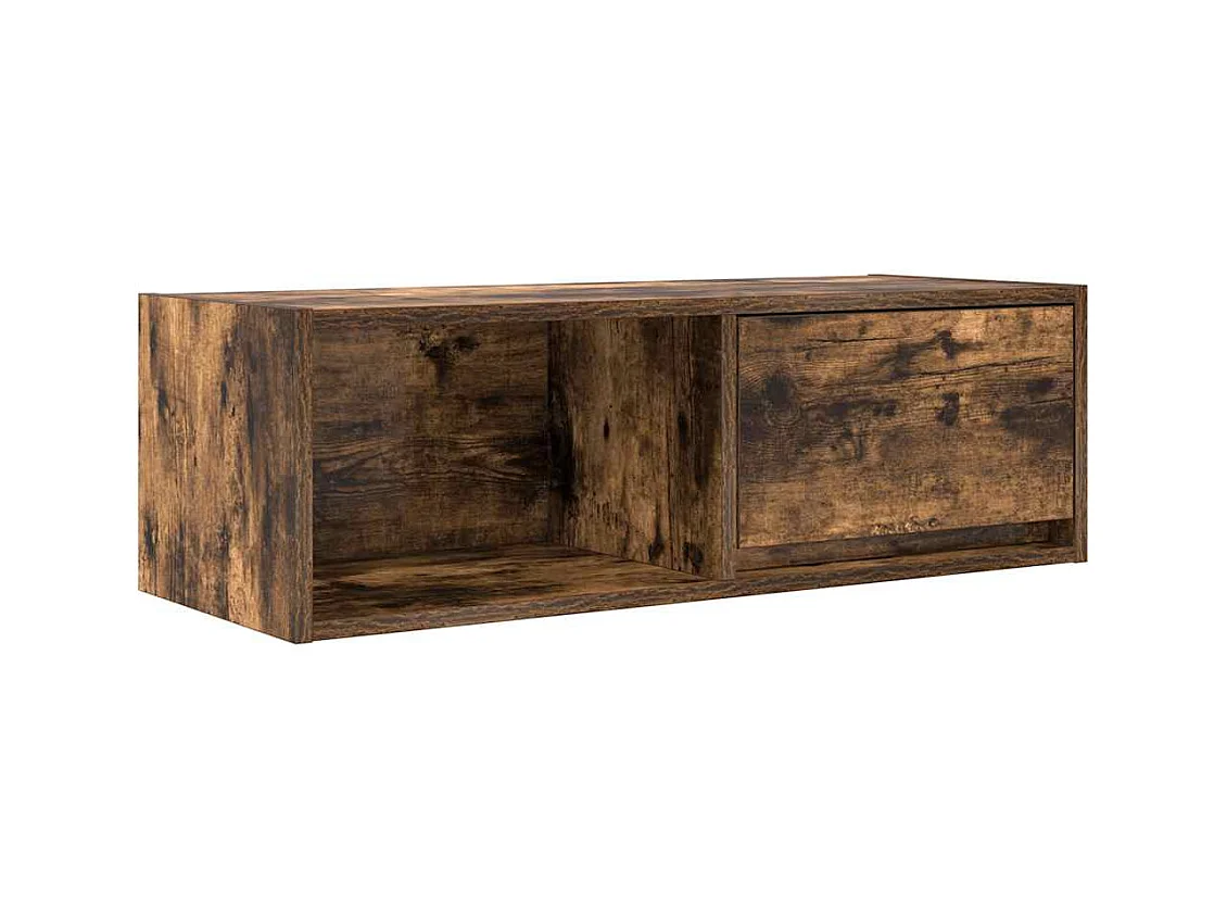 Mueble de TV 2 piezas roble ahumado 80x31x25,5 cm madera de ingeniería