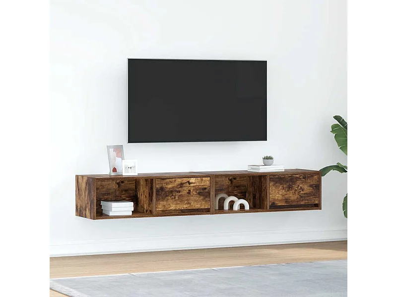Meubles TV 2 pcs chêne fumé 80x31x25,5 cm bois d'ingénierie
