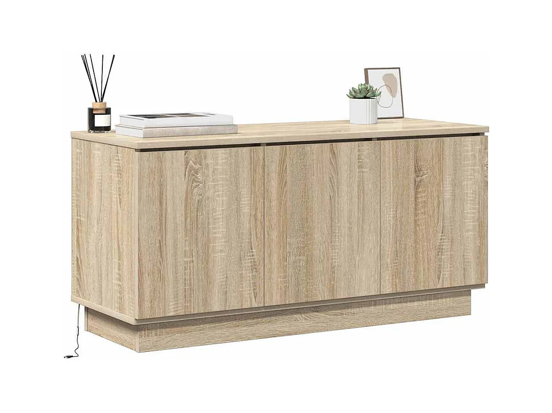 Mobile TV con LED in rovere Sonoma 100 x 38 x 49 cm