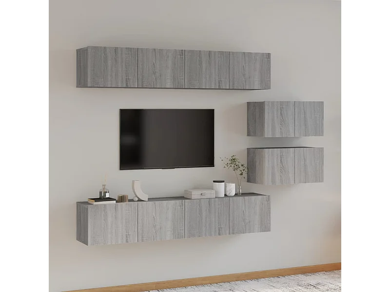 Ensemble de meubles TV 6 pcs Sonoma gris Bois d'ingénierie