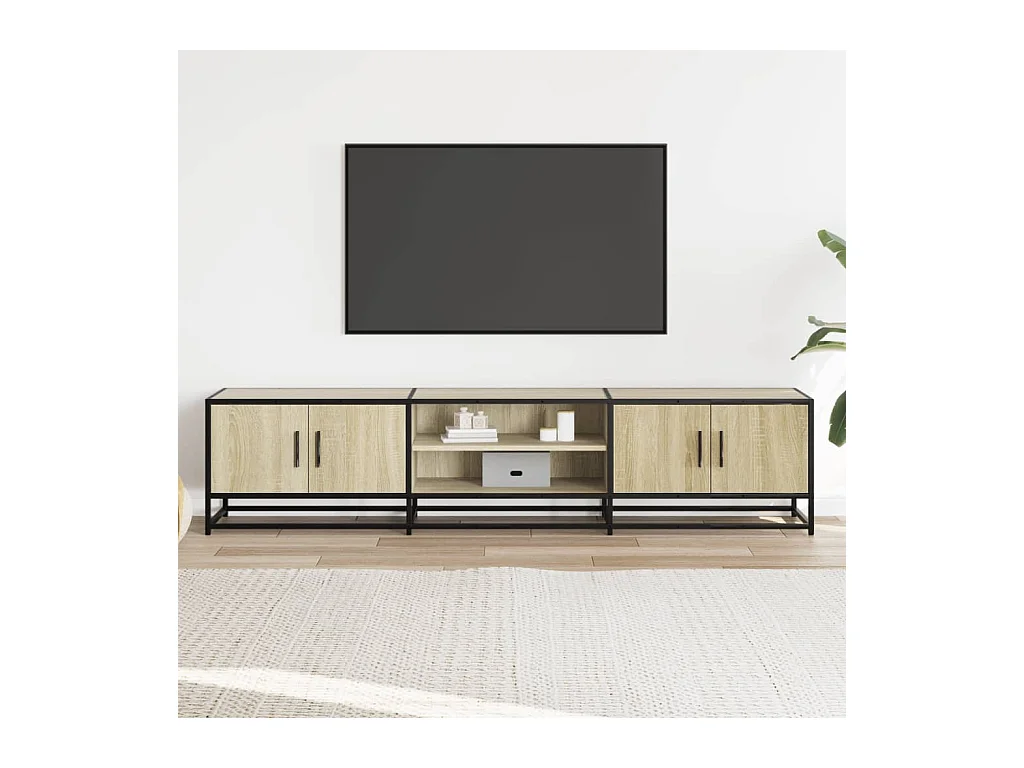 Meuble TV chêne sonoma 180x35x41 cm bois d'ingénierie