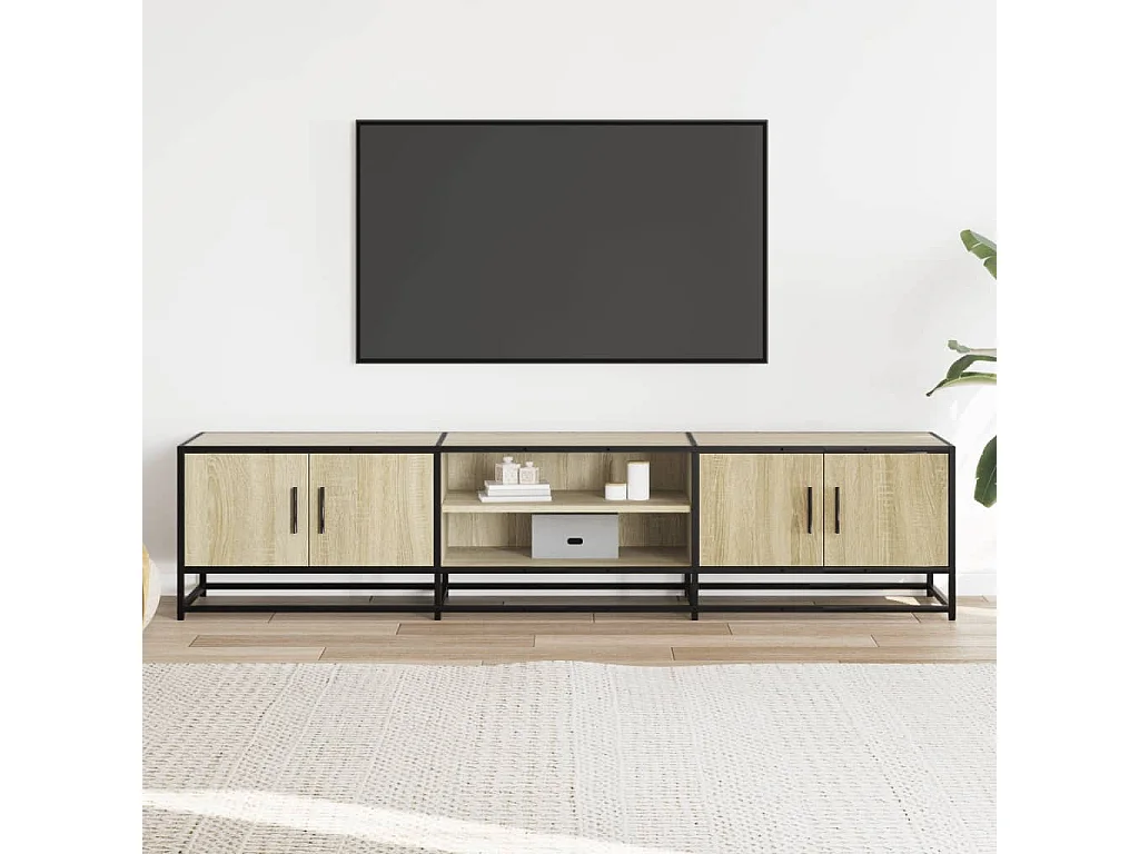 Meuble TV chêne sonoma 180x35x41 cm bois d'ingénierie