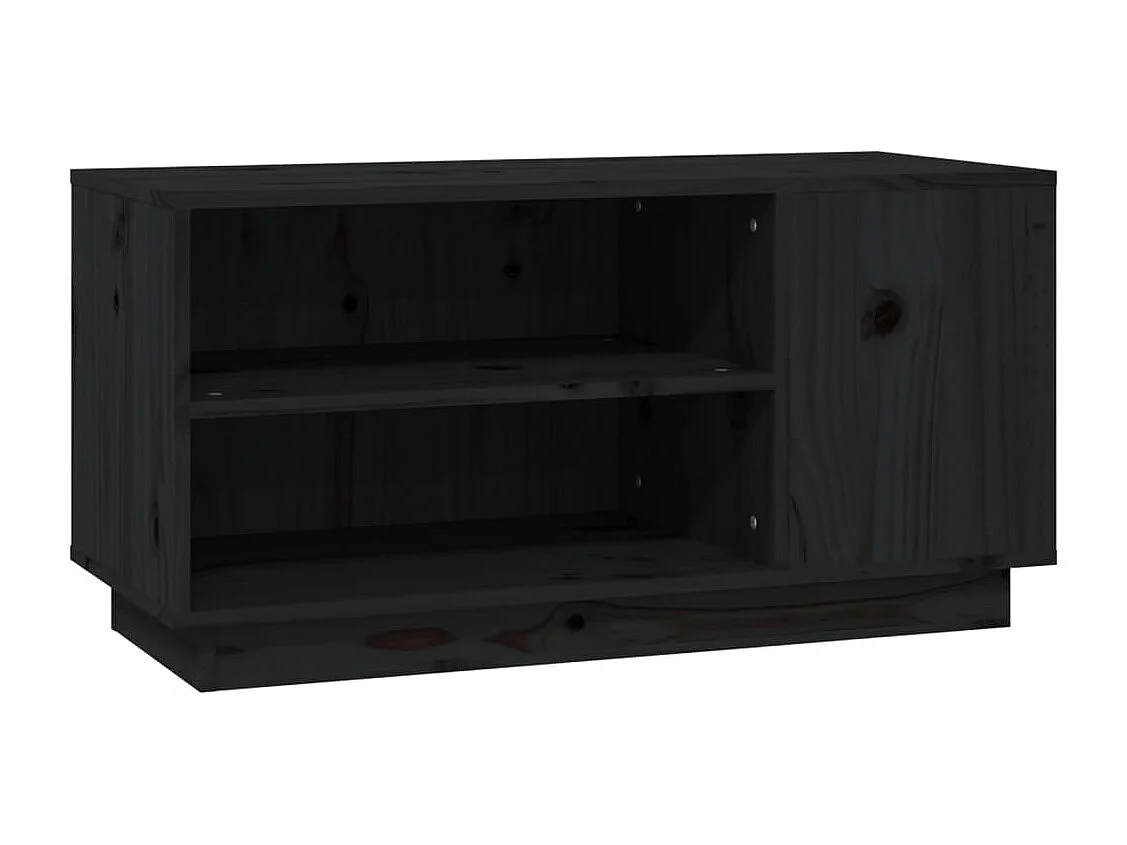 Mobile porta TV nero 80x35x40,5 cm Legno massello di pino