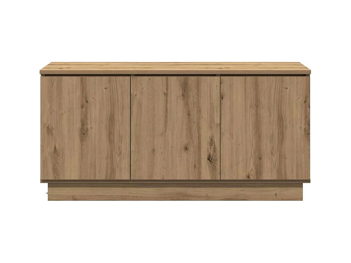 Meuble TV avec LED chêne artisanal 100 x 38 x 49 cm