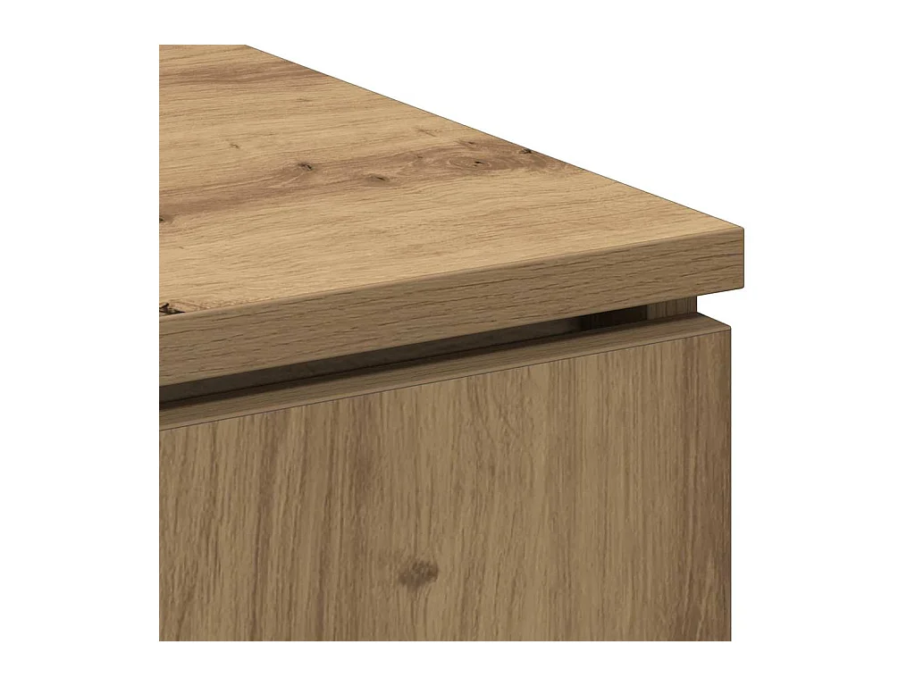 Meuble TV avec LED chêne artisanal 100 x 38 x 49 cm