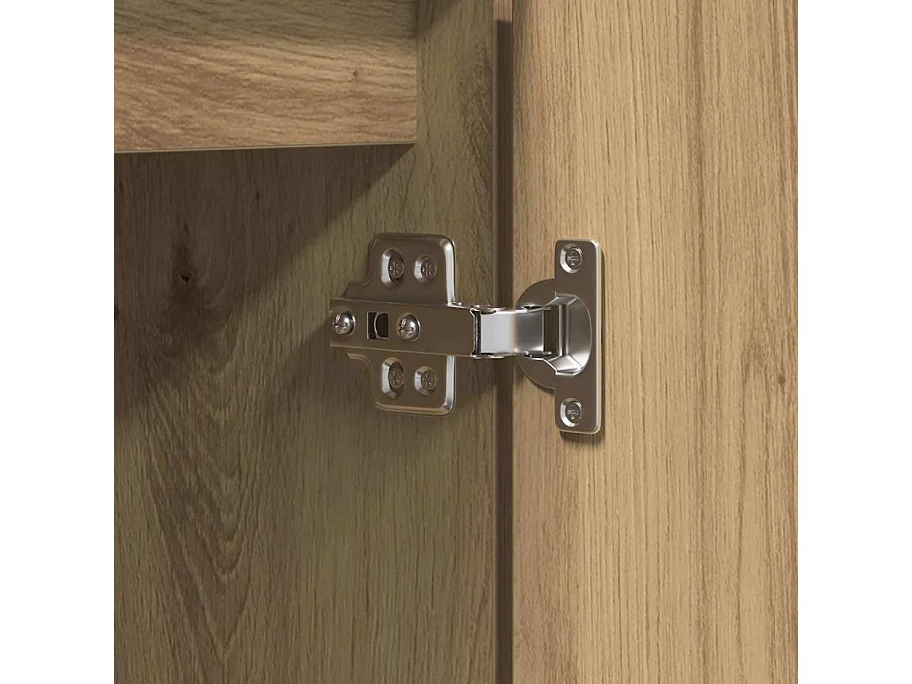 Meuble TV avec LED chêne artisanal 100 x 38 x 49 cm