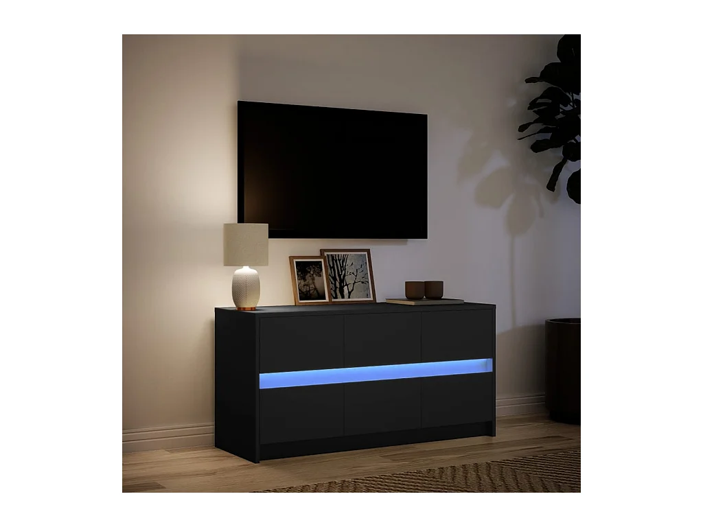 Meuble TV avec LED noir 100x34x50 cm bois d'ingénierie