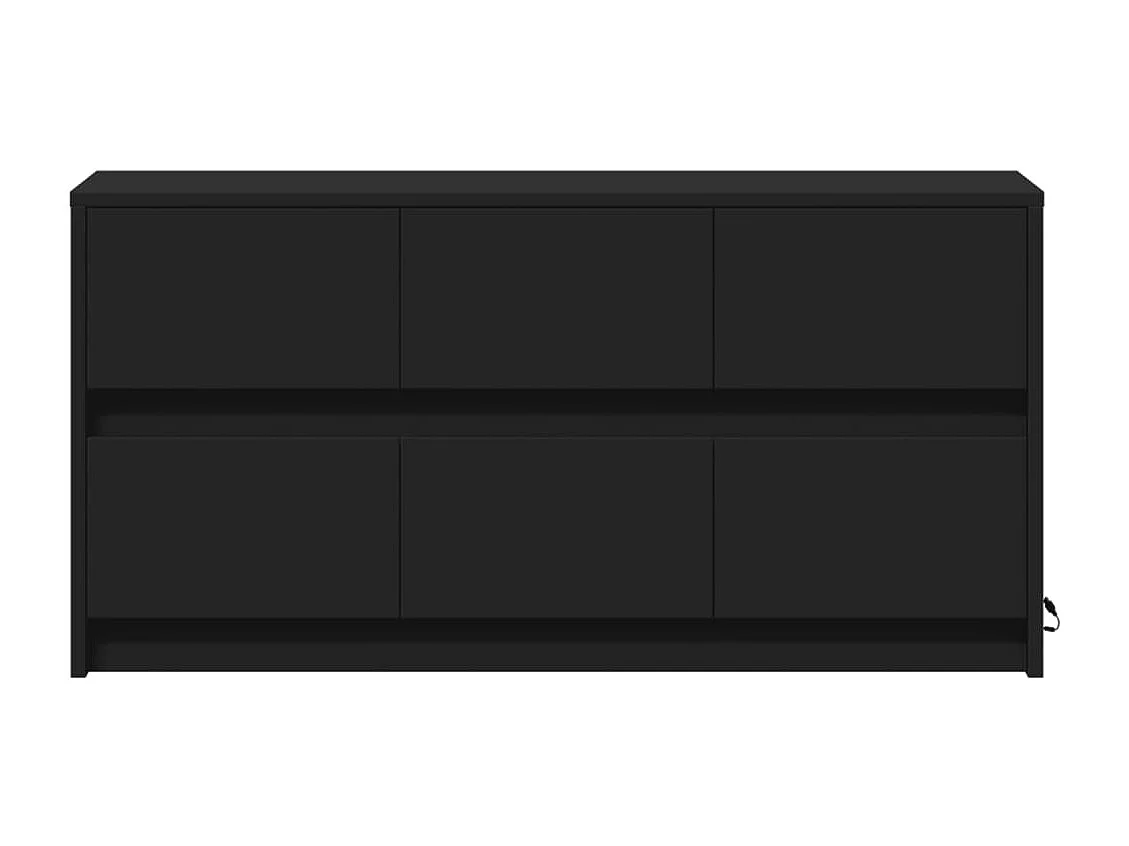 Meuble TV avec LED noir 100x34x50 cm bois d'ingénierie