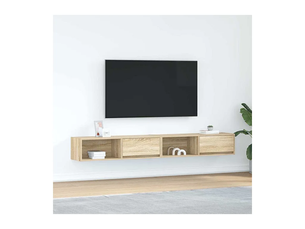 Meubles TV 2 pcs chêne sonoma 100x31x25,5 cm bois d'ingénierie