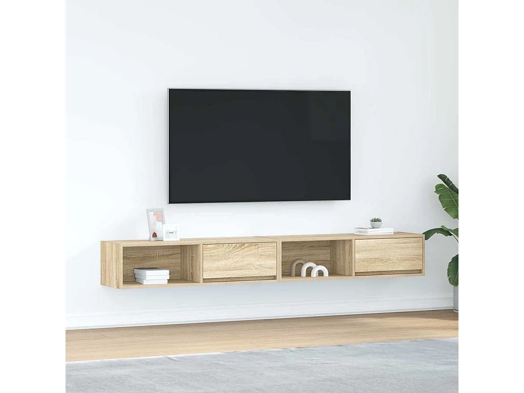 Meubles TV 2 pcs chêne sonoma 100x31x25,5 cm bois d'ingénierie