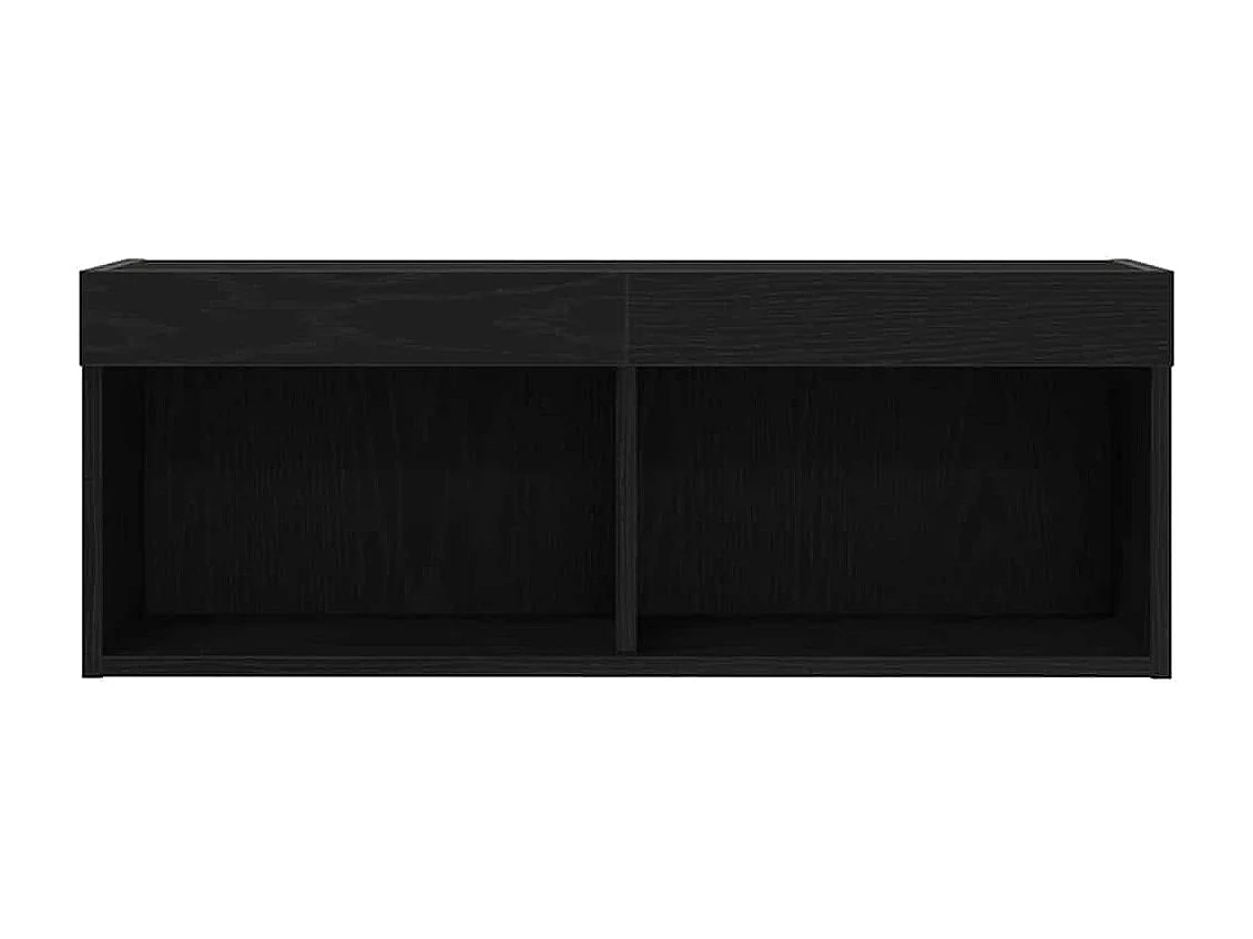 2-teiliger TV-Schrank Eiche schwarz 80 x 30 x 30 cm Holzwerkstoff