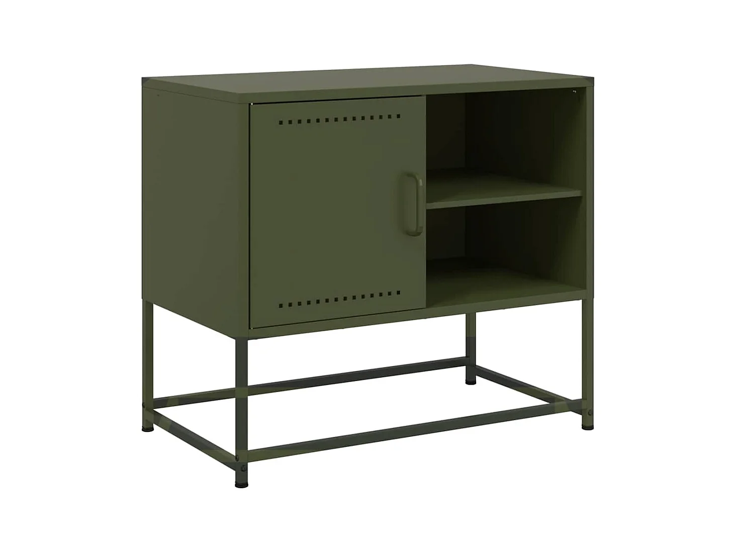 Meuble TV vert olive 68x39x60,5 cm acier
