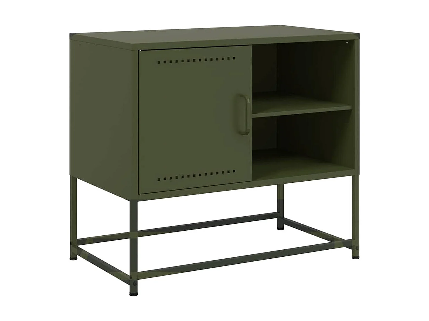 Meuble TV vert olive 68x39x60,5 cm acier