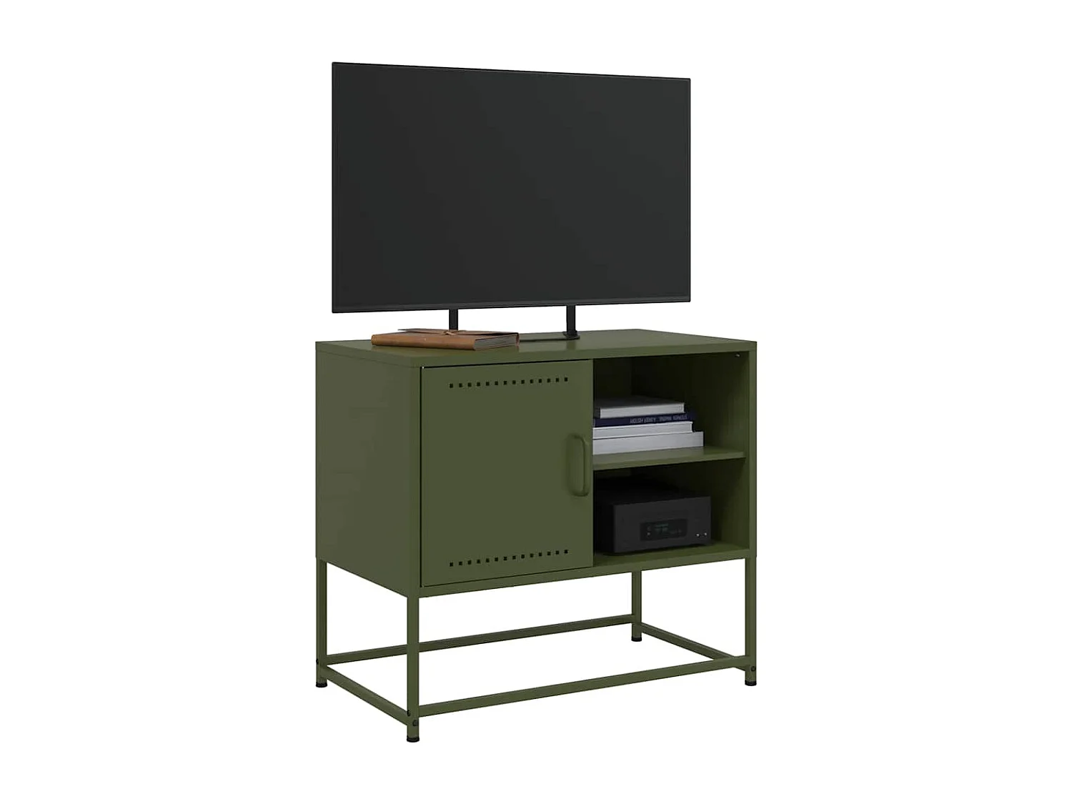Meuble TV vert olive 68x39x60,5 cm acier