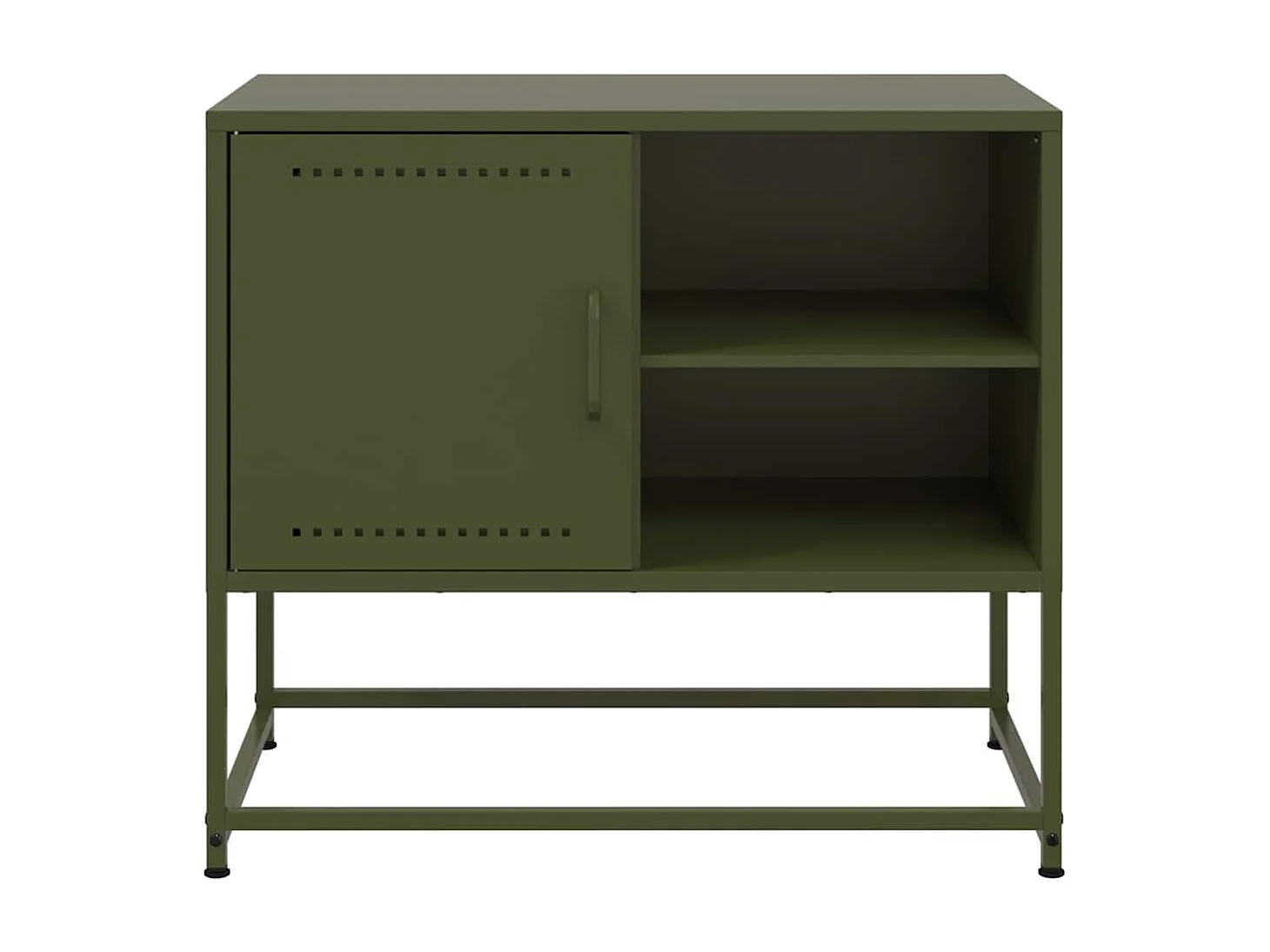 Meuble TV vert olive 68x39x60,5 cm acier