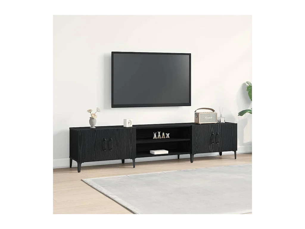 Meuble TV Chêne noir 180 x 31.5 x 40 cm Bois d'ingénierie