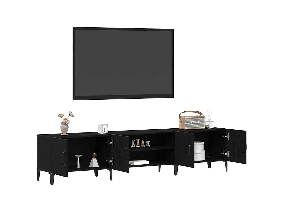 Meuble TV Chêne noir 180 x 31.5 x 40 cm Bois d'ingénierie