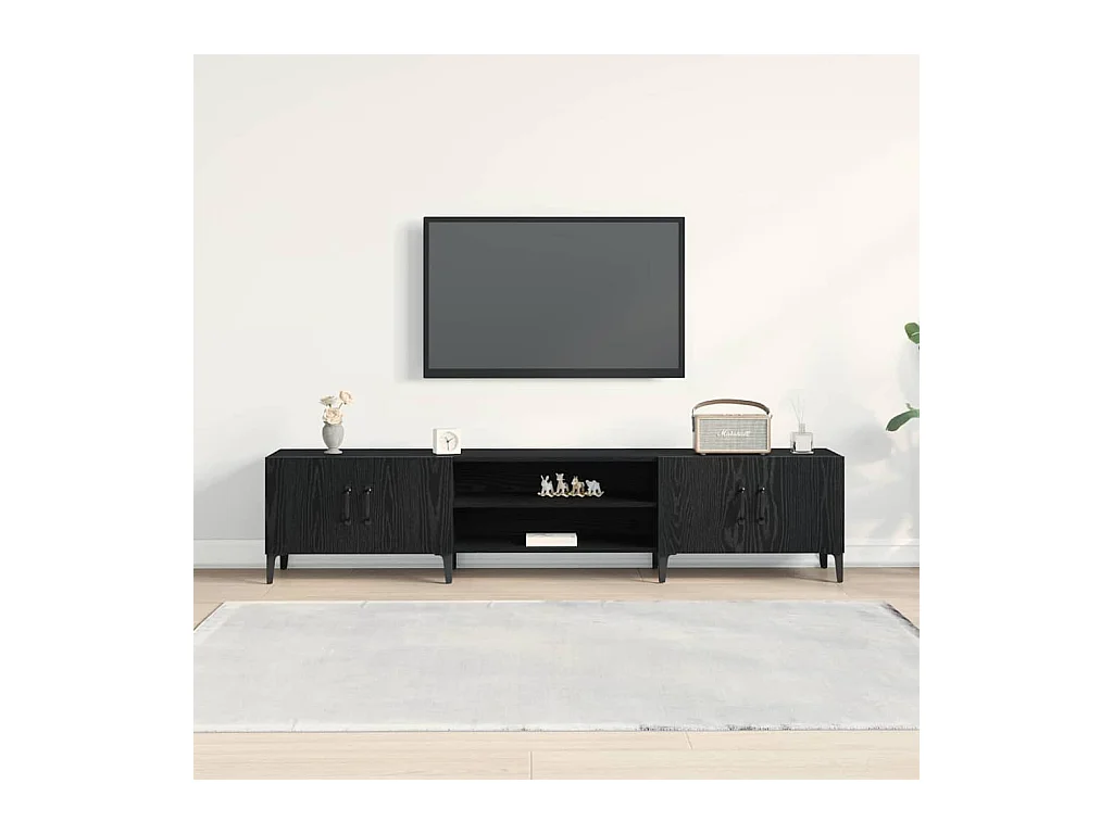 Meuble TV Chêne noir 180 x 31.5 x 40 cm Bois d'ingénierie