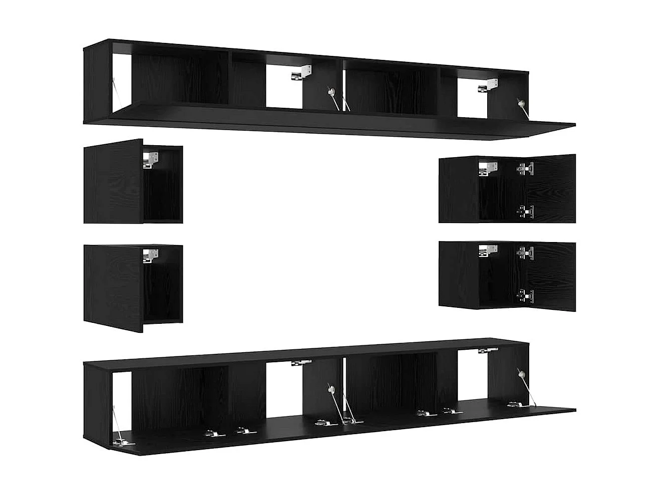 Ensemble meuble TV 8 pcs Chêne noir 100 x 30 x 30 cm