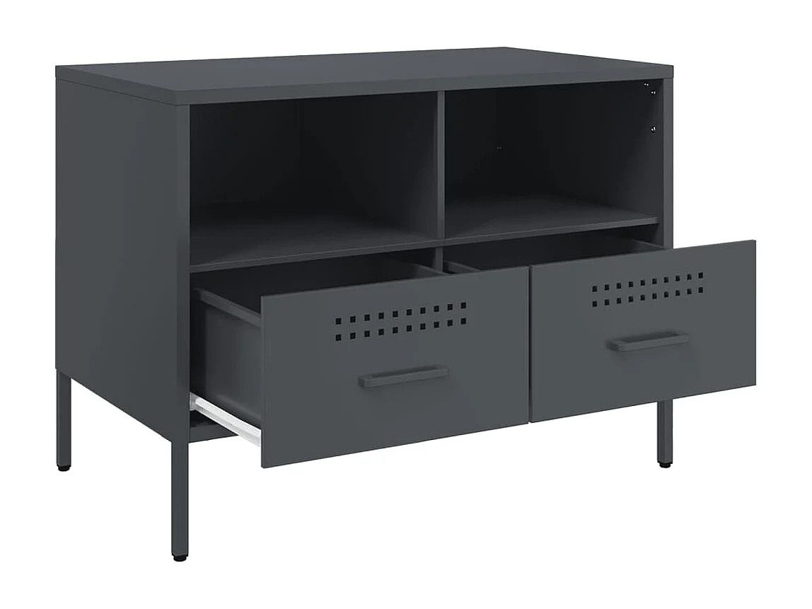 Meuble TV anthracite 68x39x50,5 cm acier