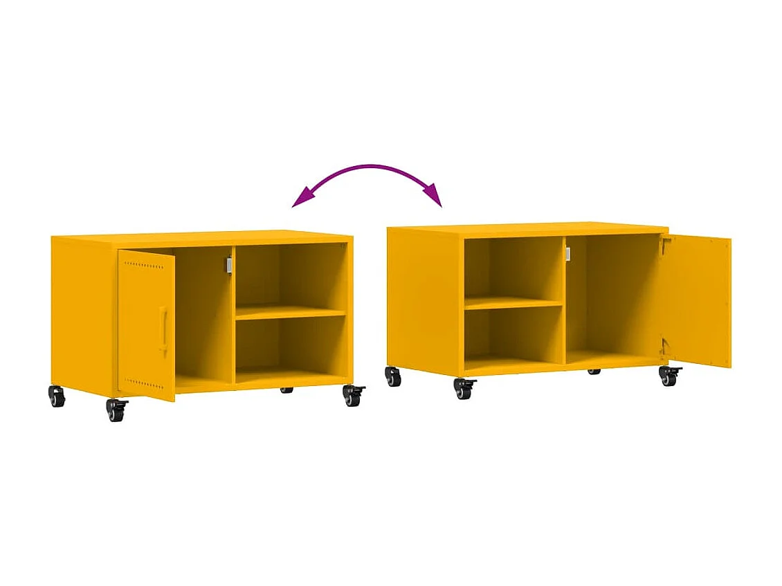 Mobile porta TV giallo senape 68x39x43,5 cm in acciaio