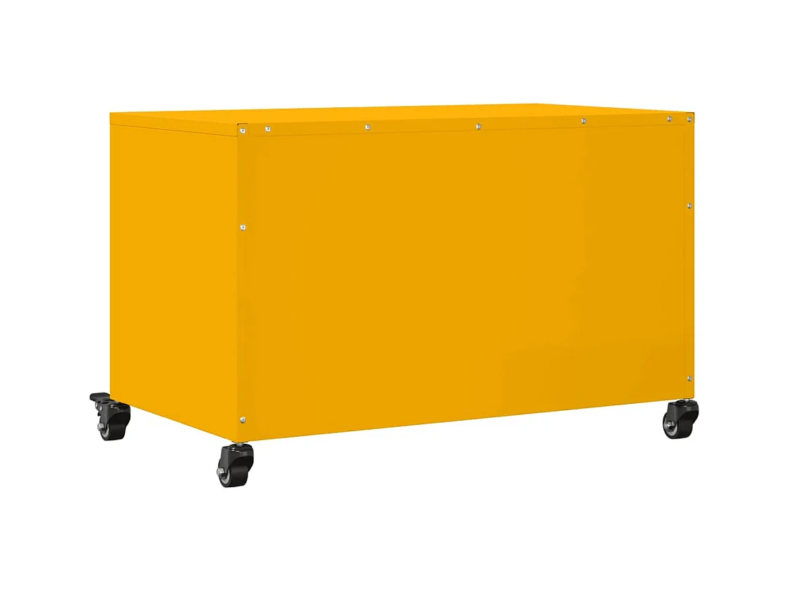 Mueble de TV amarillo mostaza 68x39x43,5 cm acero