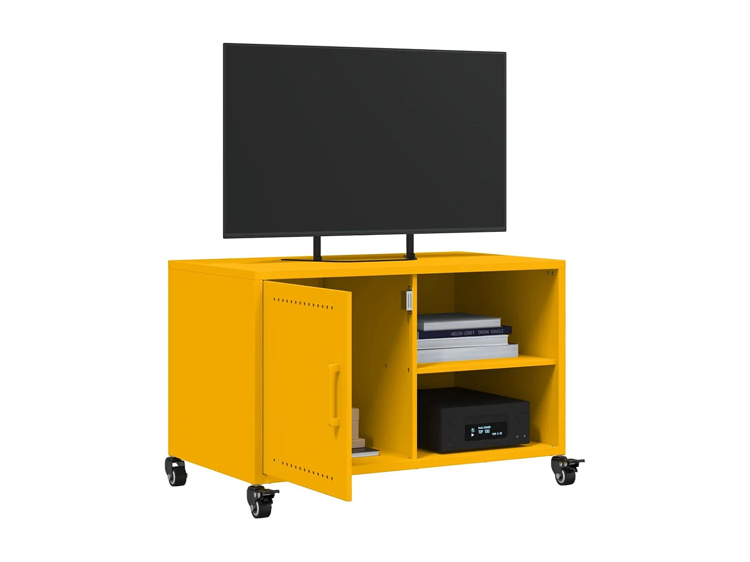 Mosterdgele tv-kast 68x39x43,5 cm staal