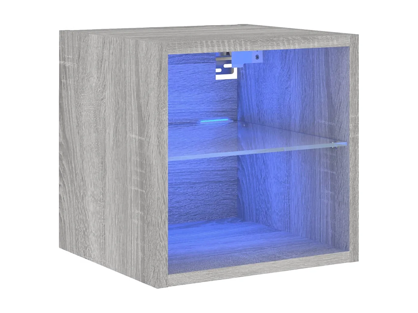 Mueble de TV de pared con luces LED Sonoma gris 30x28,5x30 cm