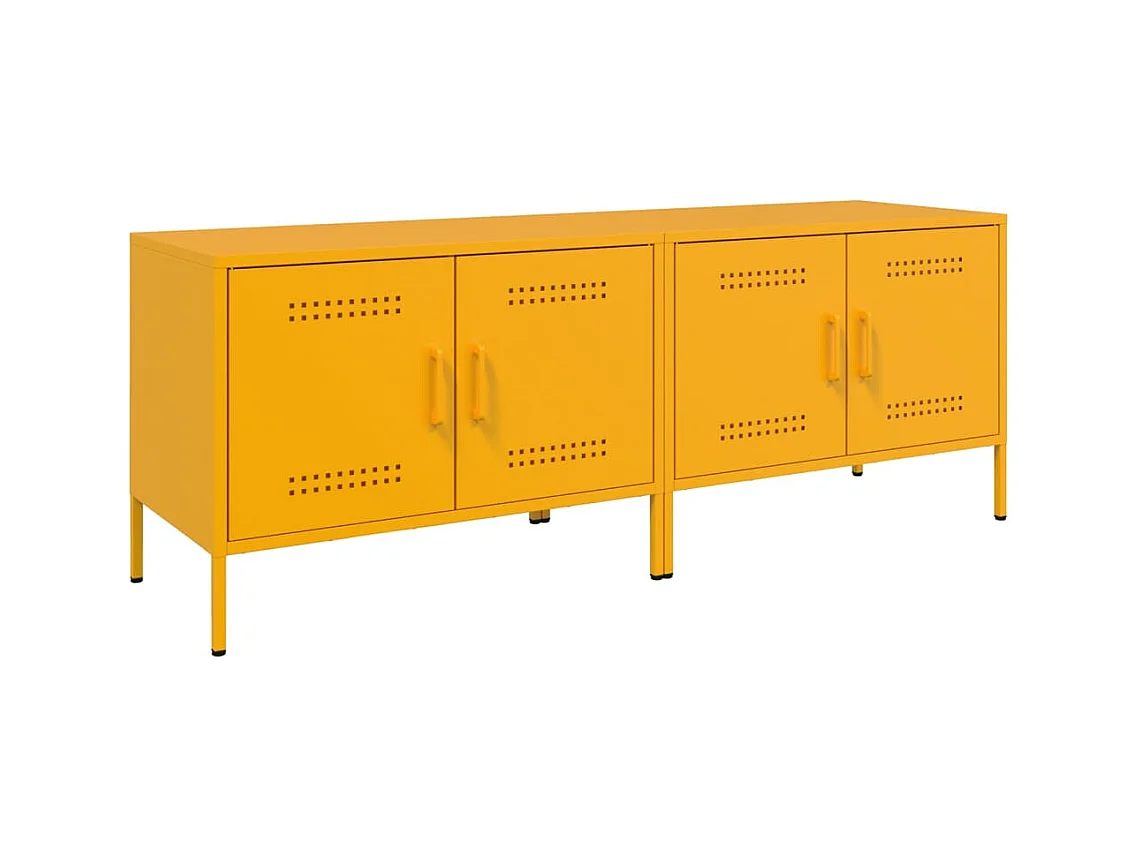 Meubles TV 2 pcs jaune moutarde 68x39x50,5 cm acier
