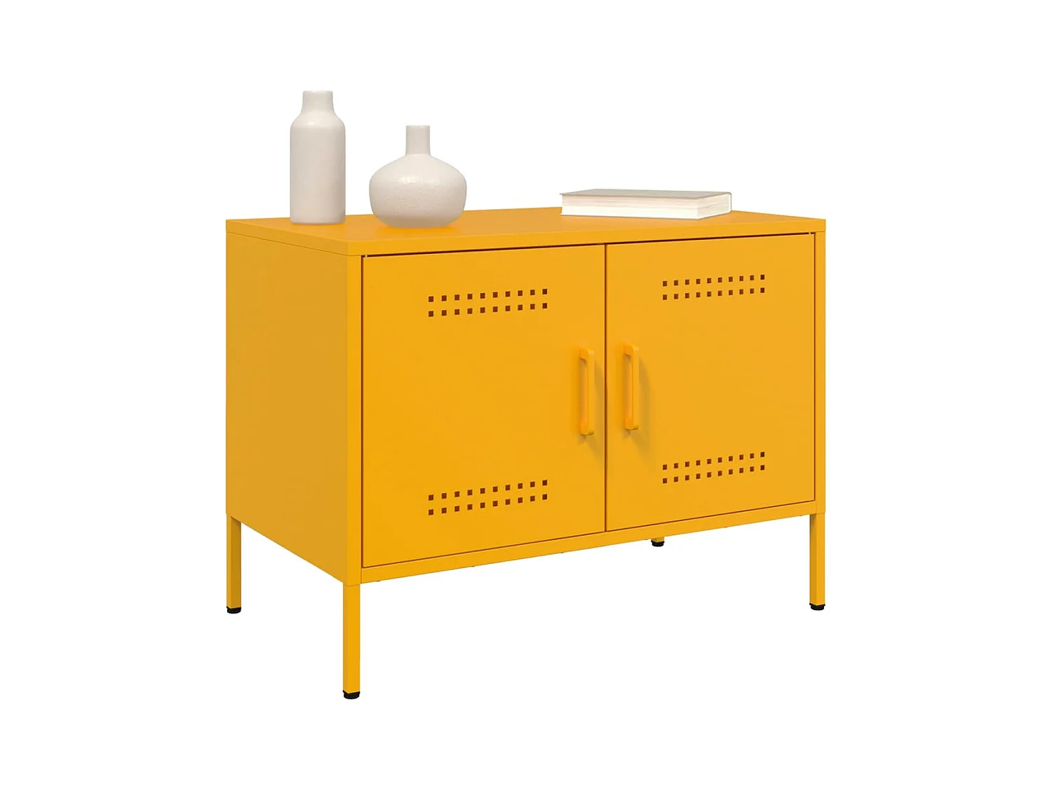 Meubles TV 2 pcs jaune moutarde 68x39x50,5 cm acier