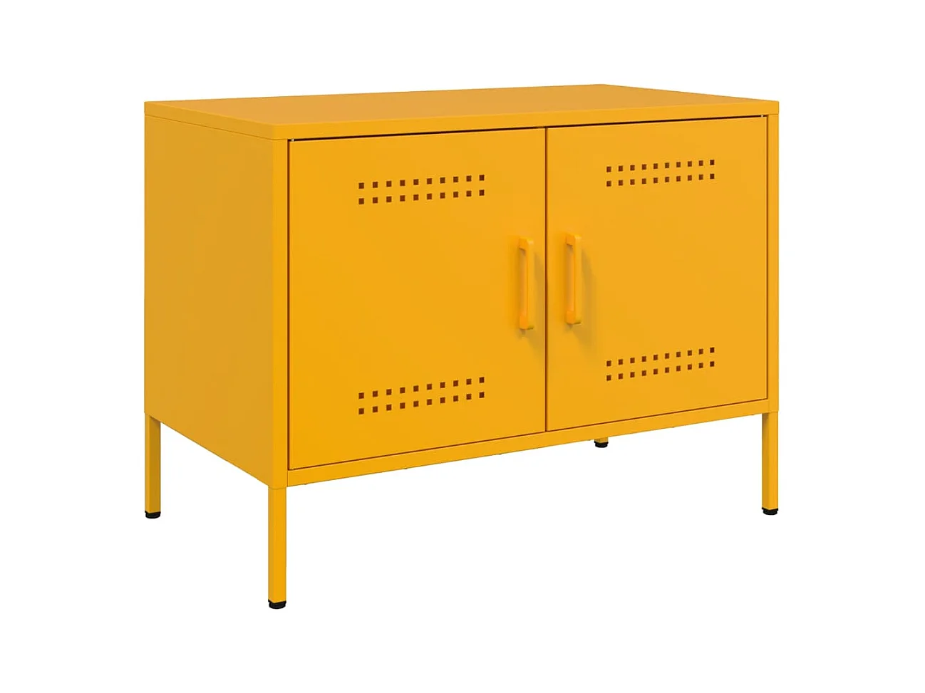 Mobile TV 2 pezzi giallo senape 68x39x50,5 cm acciaio