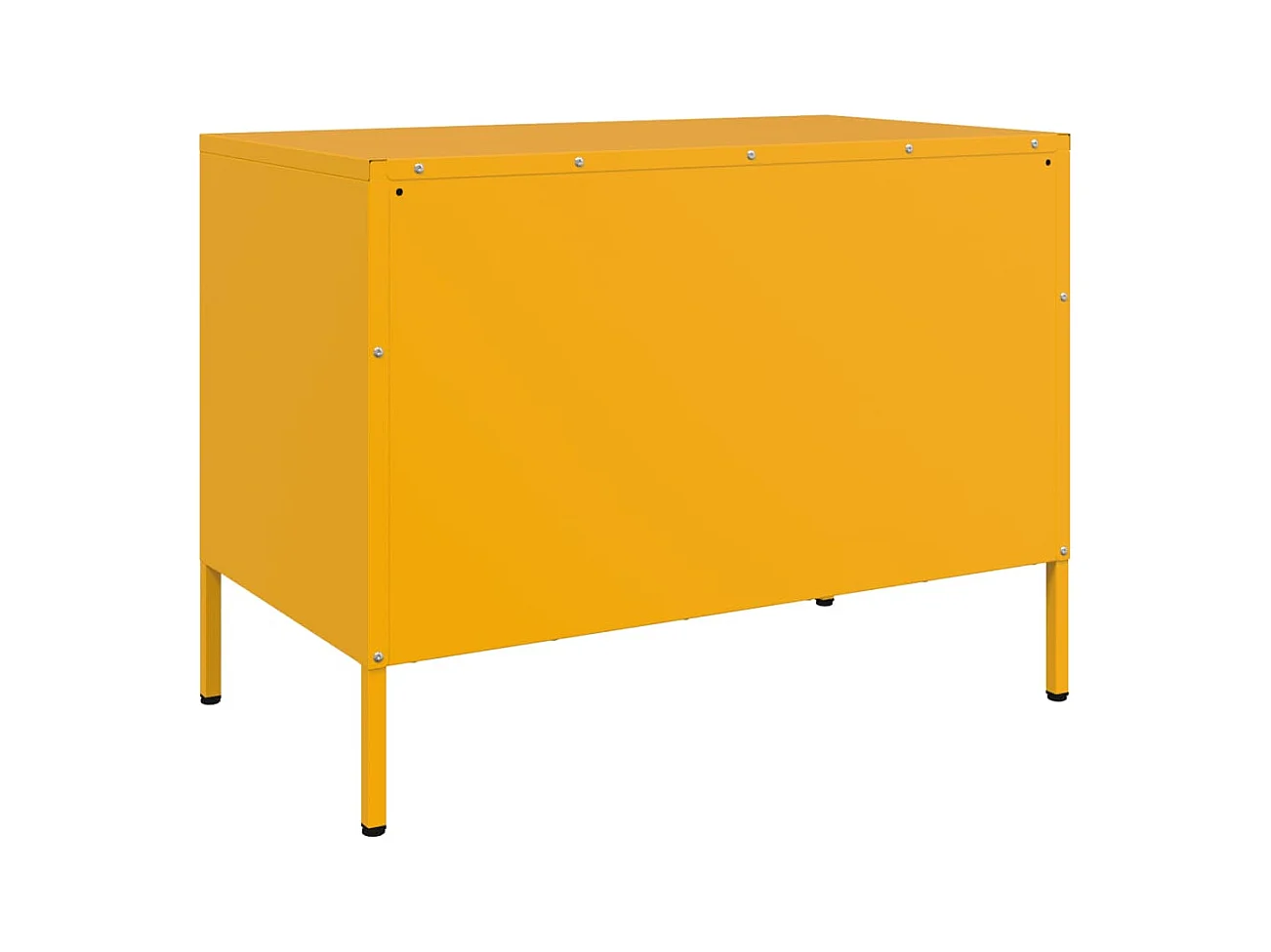 Mobile TV 2 pezzi giallo senape 68x39x50,5 cm acciaio