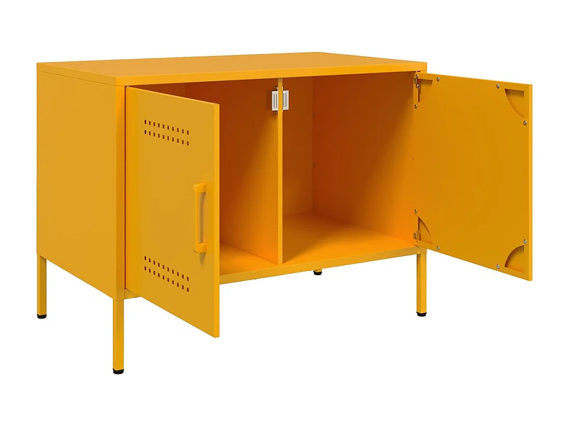 2-delige tv-kast mosterdgeel 68x39x50,5 cm staal