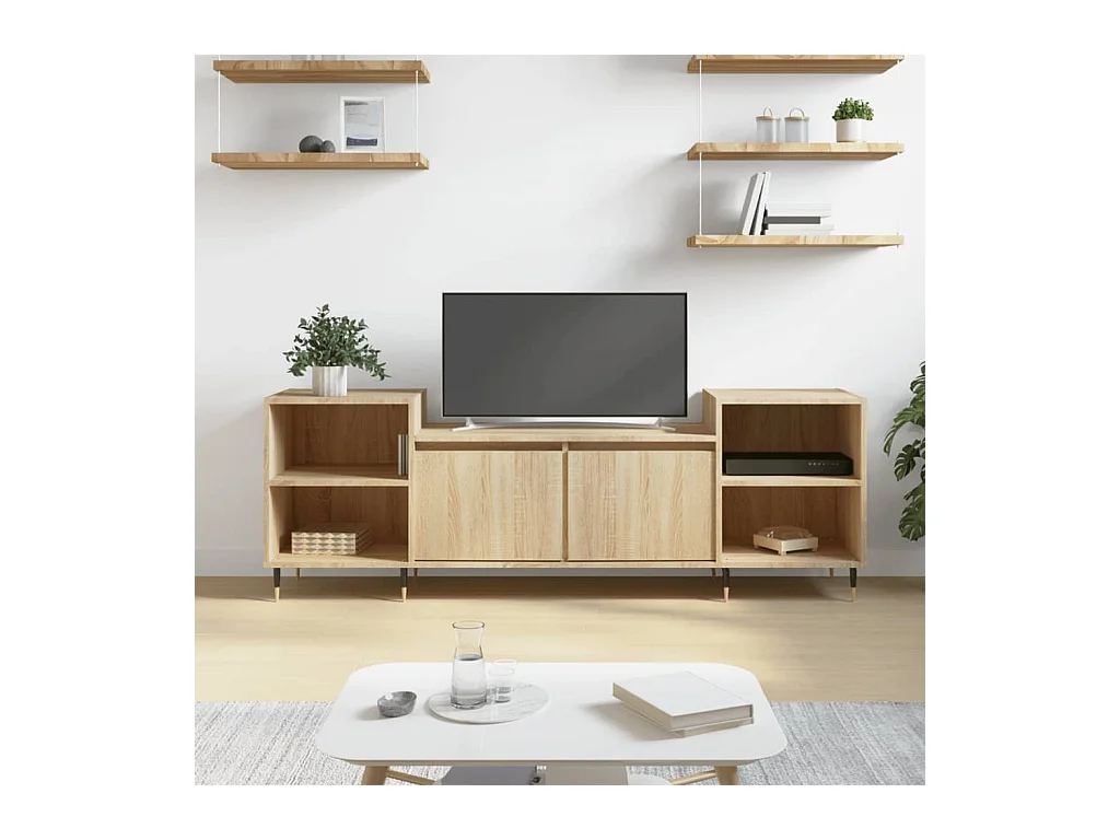 Meuble TV Chêne sonoma 160x35x55 cm Bois d'ingénierie