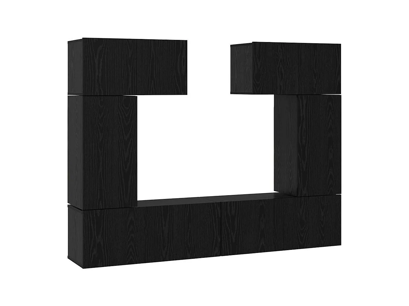 Set di mobili TV da 6 pezzi in rovere nero 80 x 30 x 30 cm
