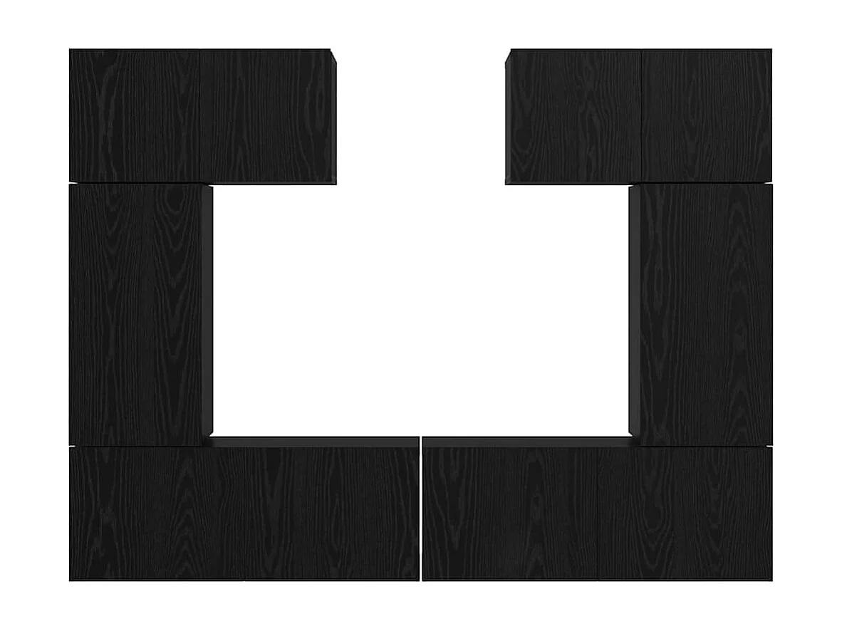 Set di mobili TV da 6 pezzi in rovere nero 80 x 30 x 30 cm