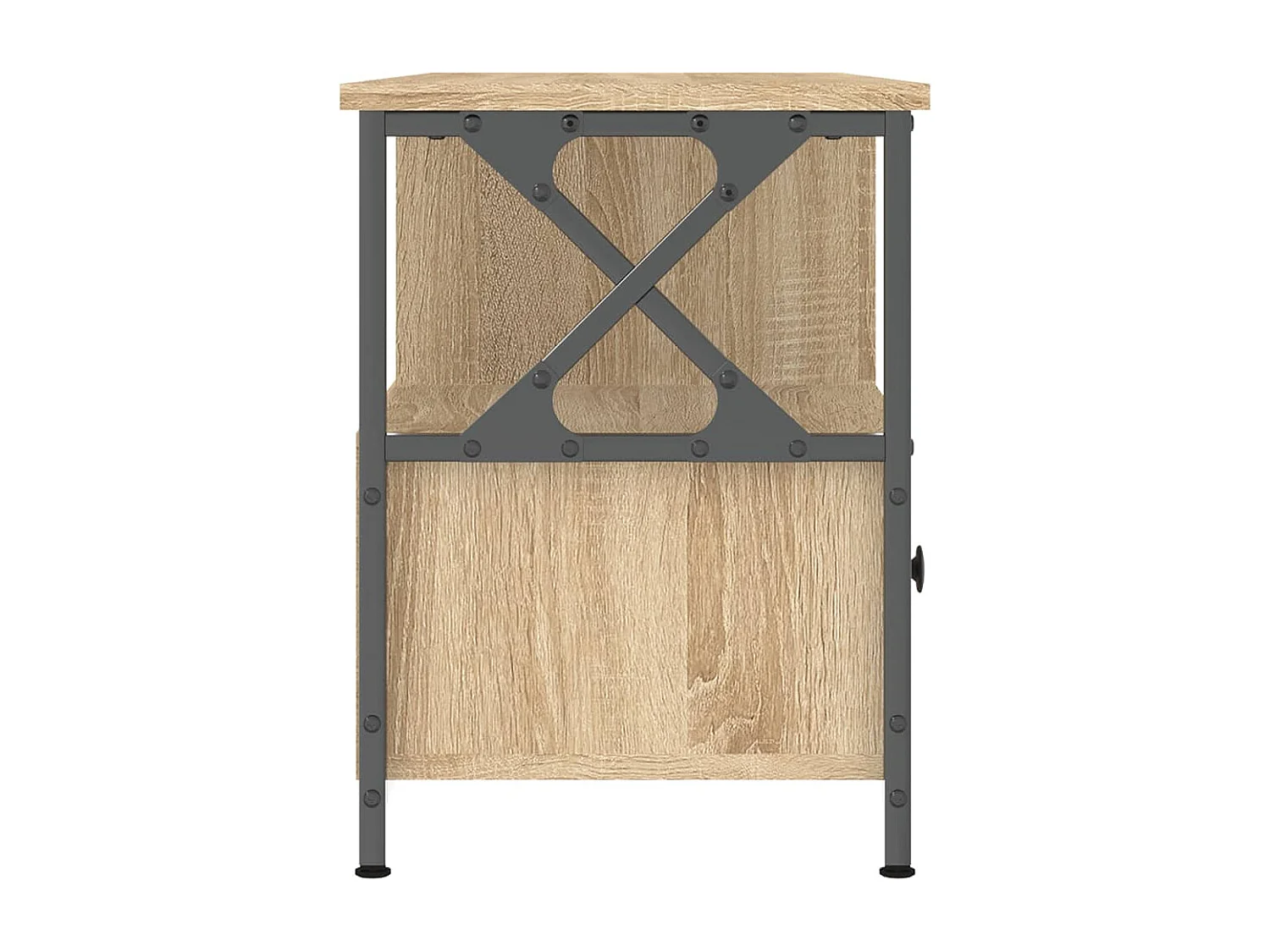 Meuble TV chêne sonoma 102x33x45 cm bois d'ingénierie et fer