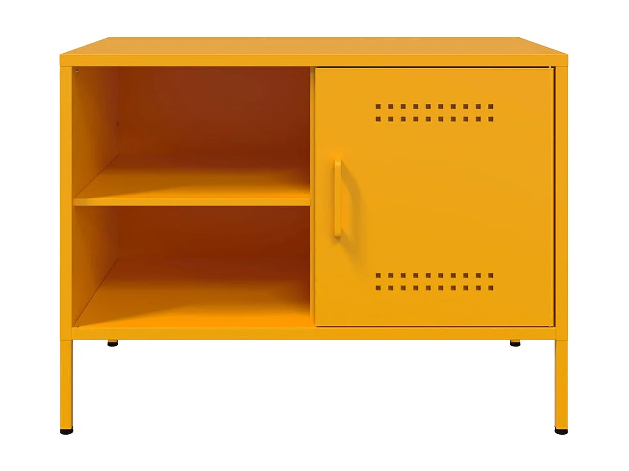 Mueble de TV amarillo mostaza 68x39x50,5 cm acero