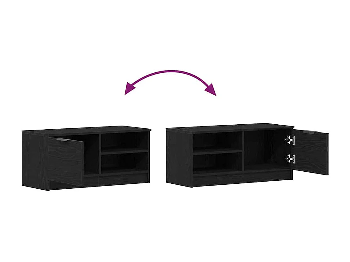 2-delige tv-kast Zwart 80 x 35 x 36,5 cm Bewerkt hout