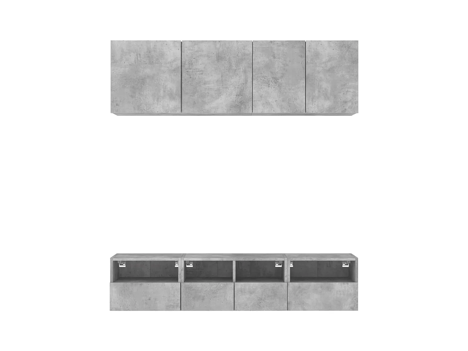 Muebles de pared para TV de 5 piezas, gris hormigón, madera de ingeniería