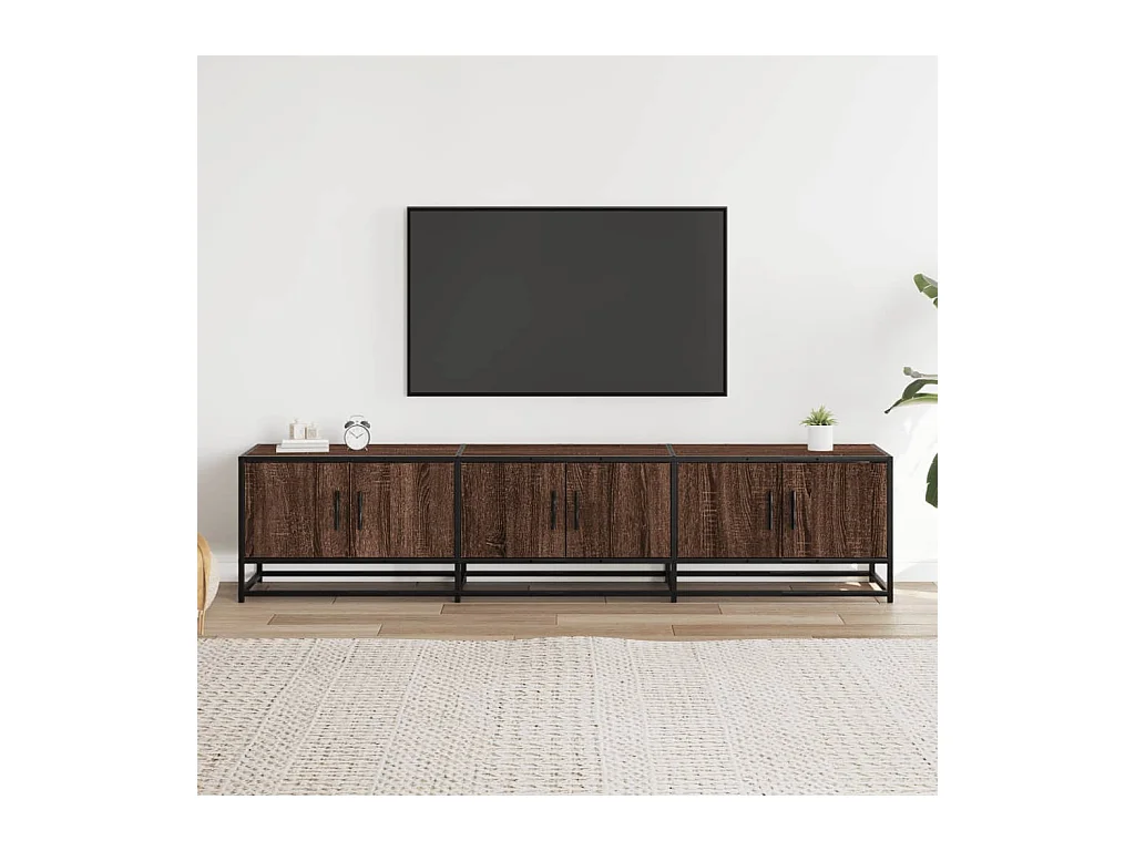 Meuble TV chêne marron 180x35x41 cm bois d'ingénierie