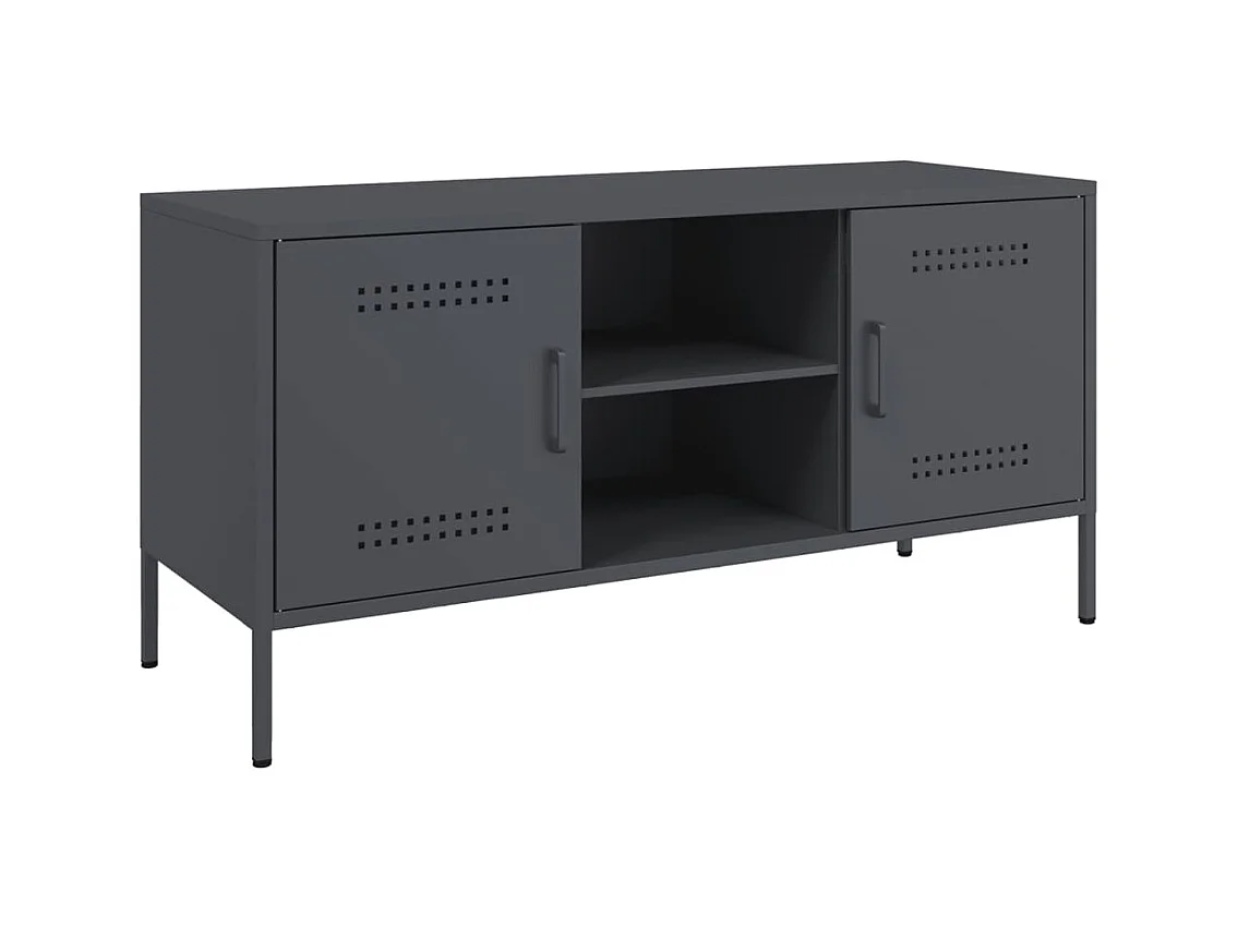 Mobile porta TV antracite 100,5x39x50,5 cm acciaio