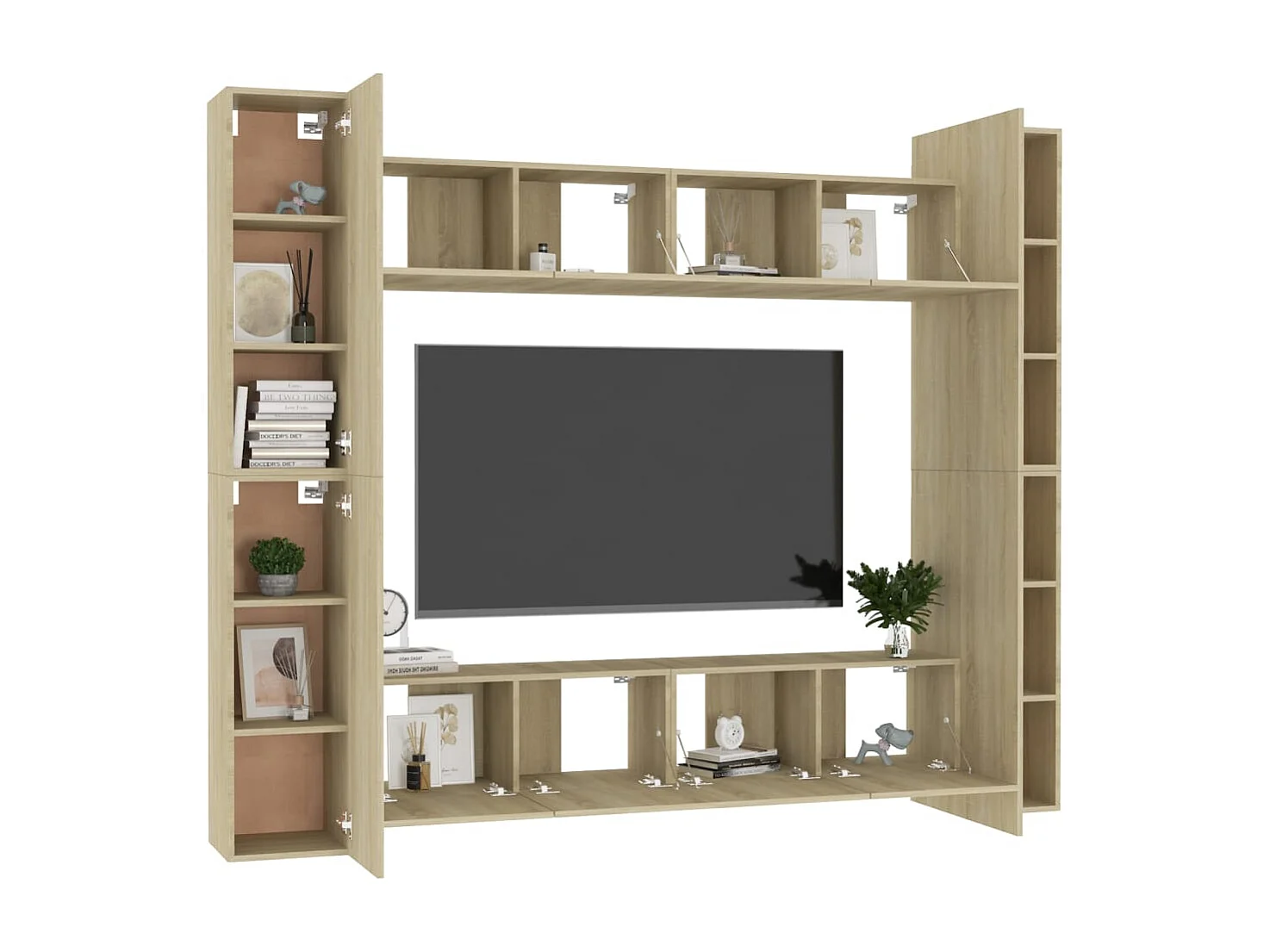 Ensemble de meubles TV 8 pcs Chêne sonoma Bois d'ingénierie