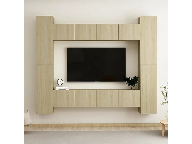 Ensemble de meubles TV 8 pcs Chêne sonoma Bois d'ingénierie